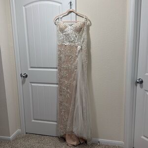 Whimsical Wishes Beaded Prom or Wedding Dress Ivory&Champs,by Bella & Bloom,sz16